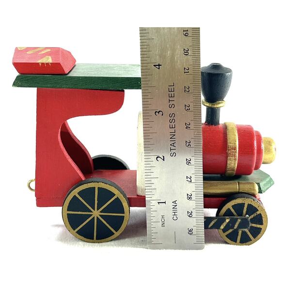 Vintage Christmas Wooden Locomotive Train Car - Picture 8 of 8